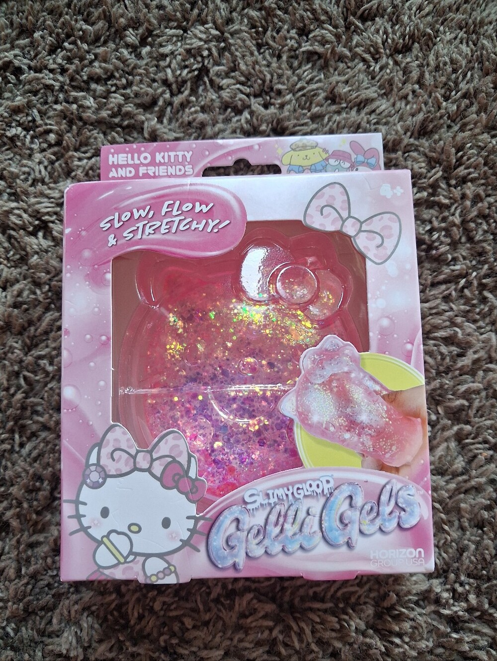 Hello Kitty Pink Glitter Stretchy Gelli Gel Sensory squishy